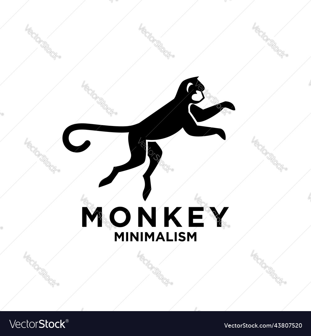 Premium minimalism monkey logo icon design