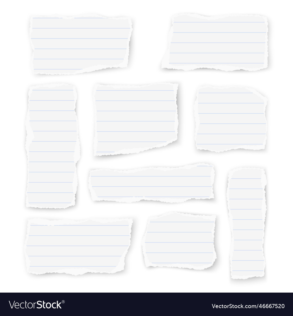 Set of ruled paper different shapes Royalty Free Vector