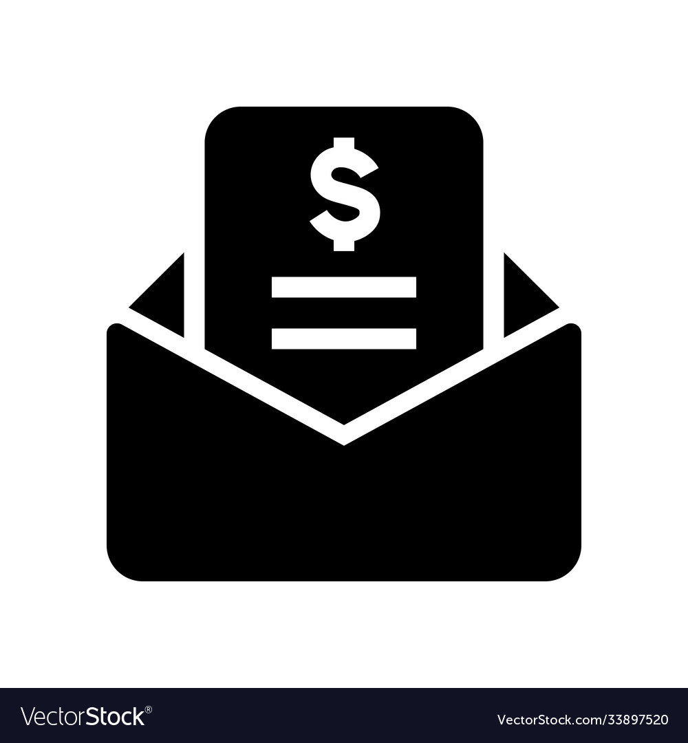 Transaction mail notification round icon