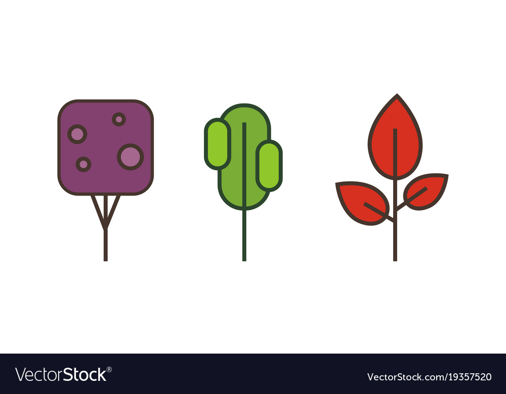 Tree flat style on white background color