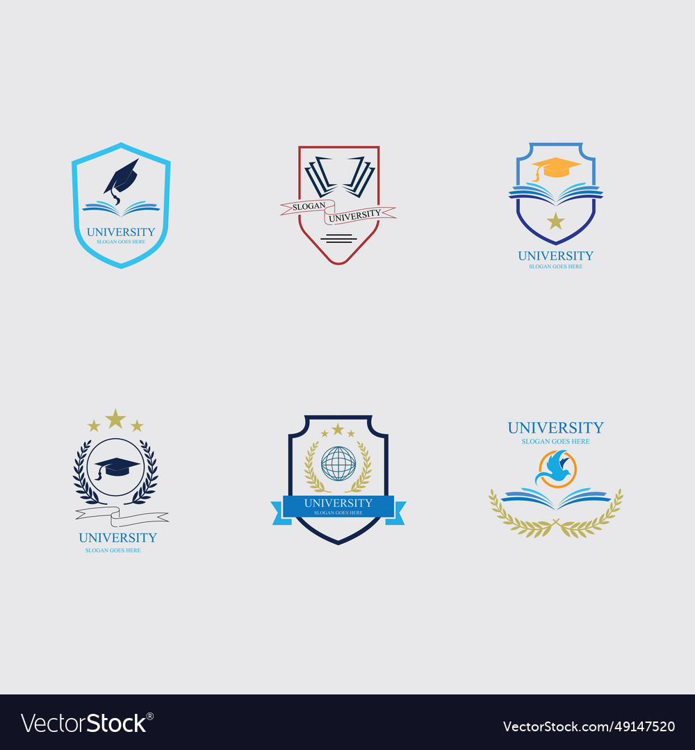 University and academy icons emblems or shields