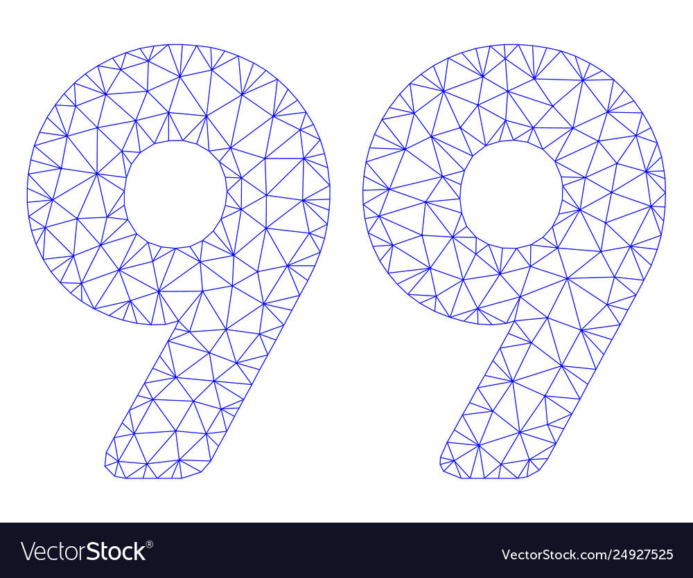 99 digits text polygonal frame mesh vector image 99 digits text polygonal frame mesh