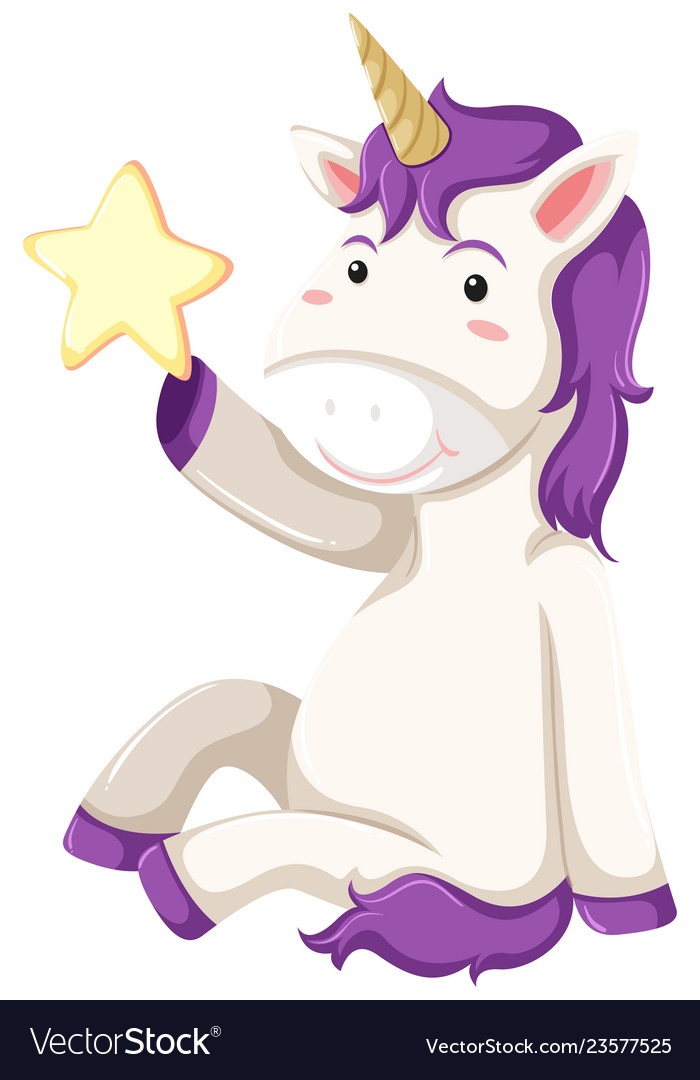 A unicorn character on white background