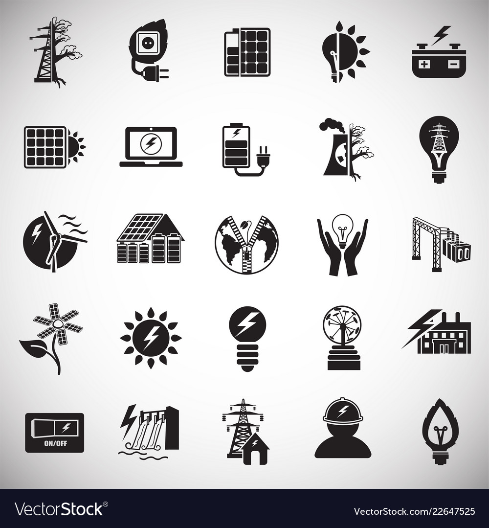 Alternative energy set on white background Vector Image