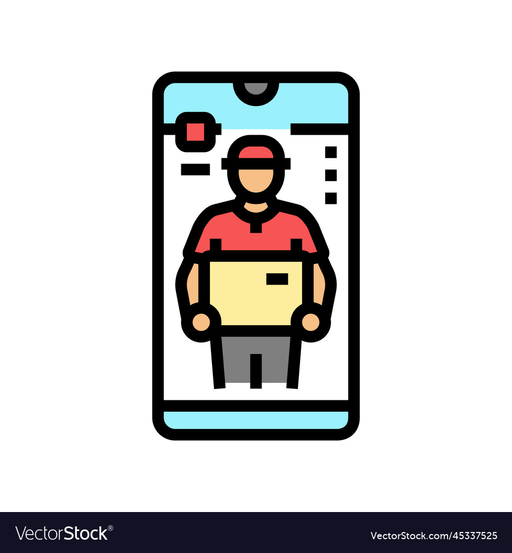App courier delivery color icon Royalty Free Vector Image