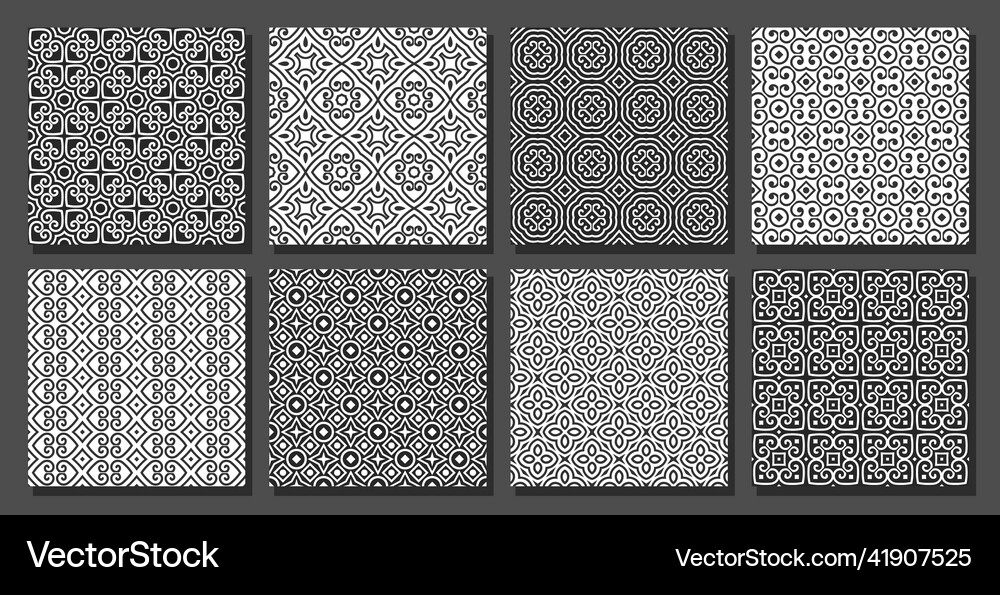 Arabic seamless patterns set Royalty Free Vector Image