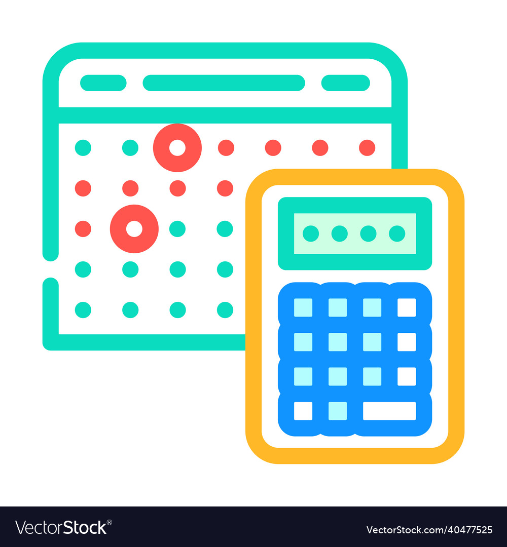 Calculation of cost and terms color icon