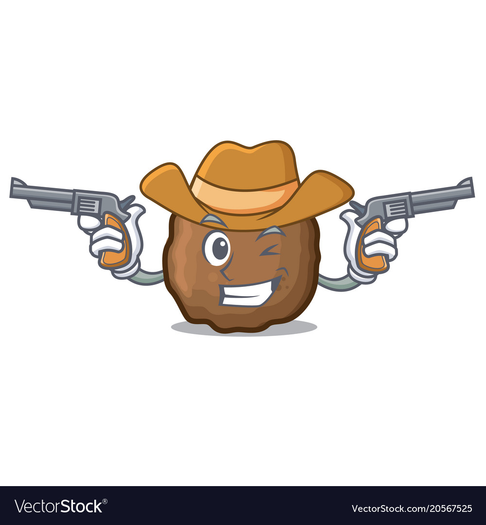 Cowboy meatball character cartoon style