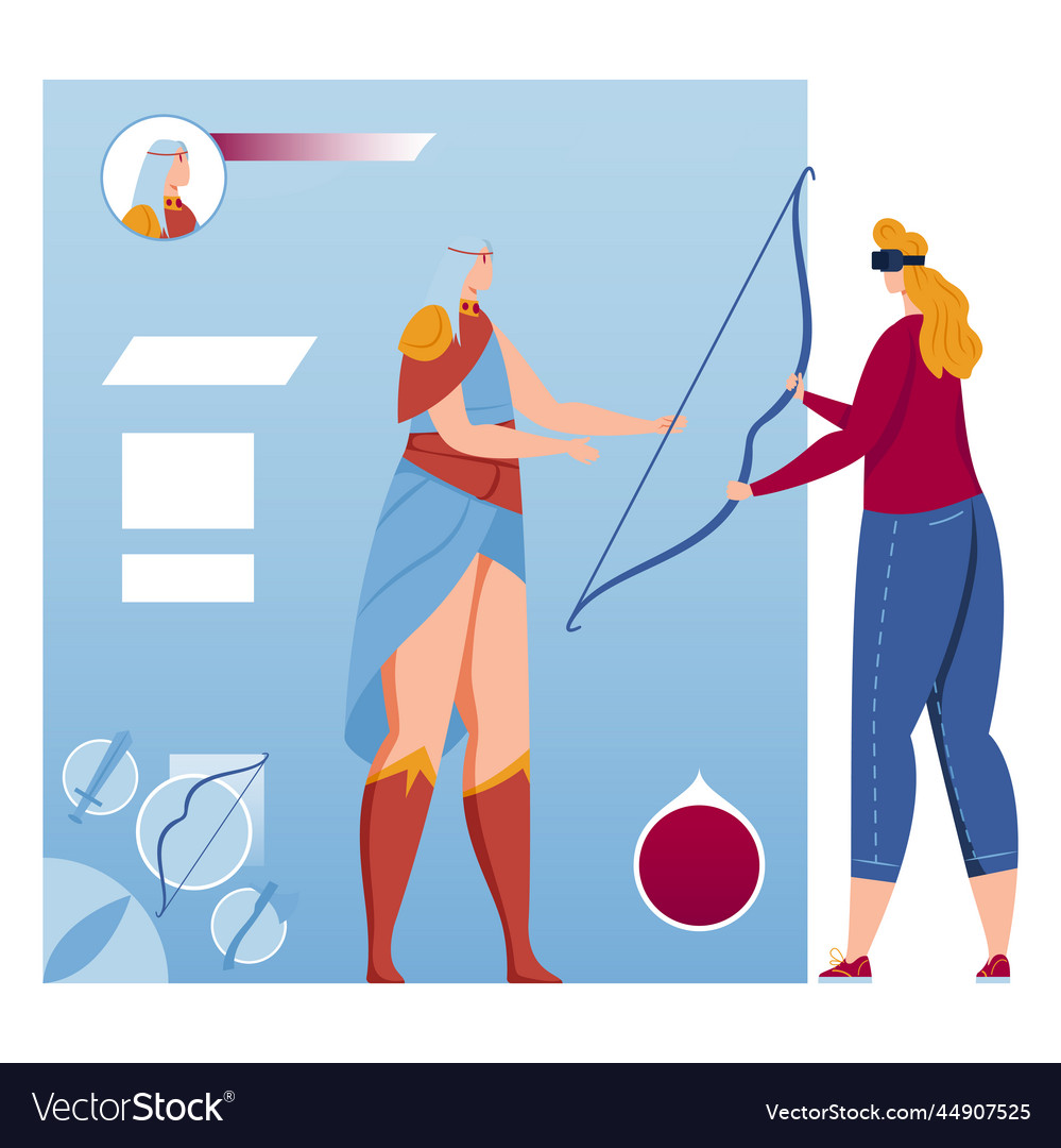 Digital virtual reality game at device technology Vector Image Digital virtual reality game at device technology