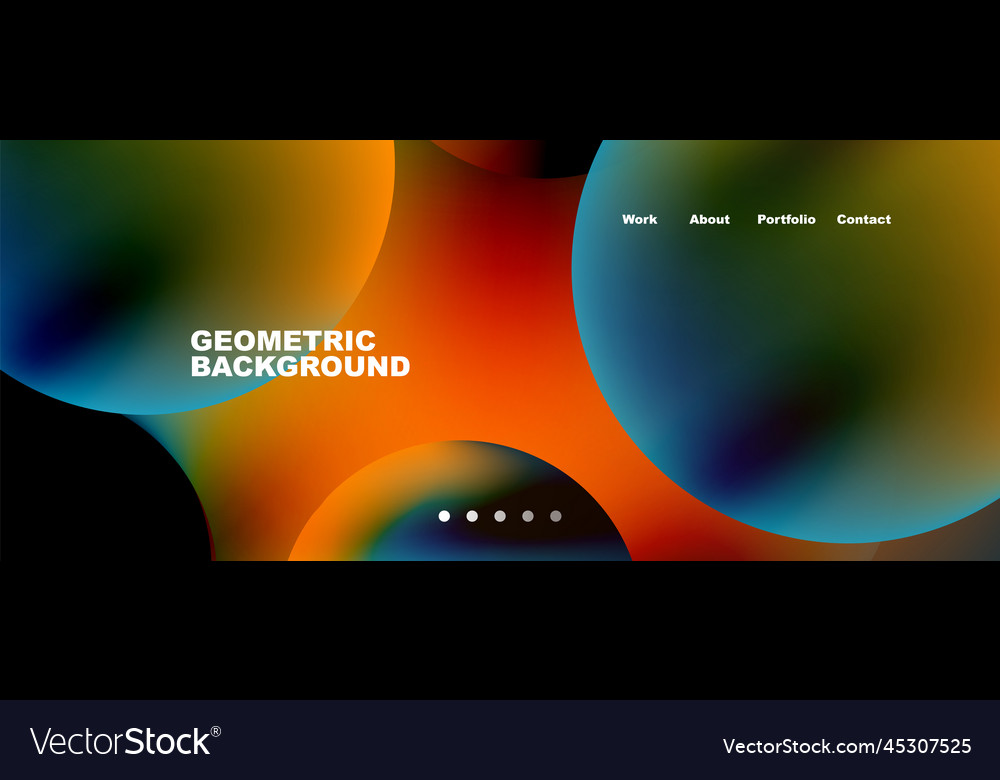 Flowing gradient colors and round elements