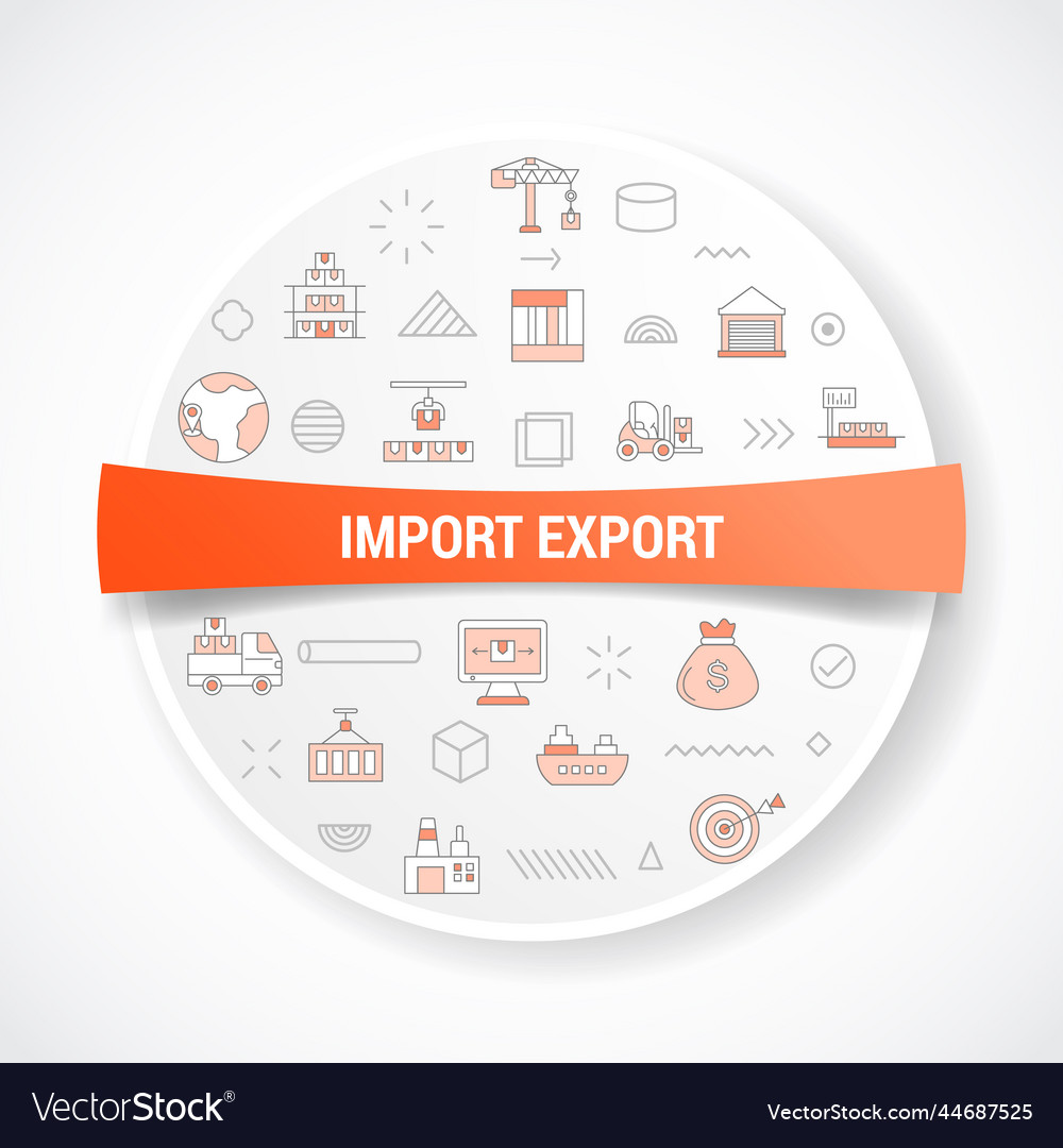 Import and export concept with icon vector image Import and export concept with icon