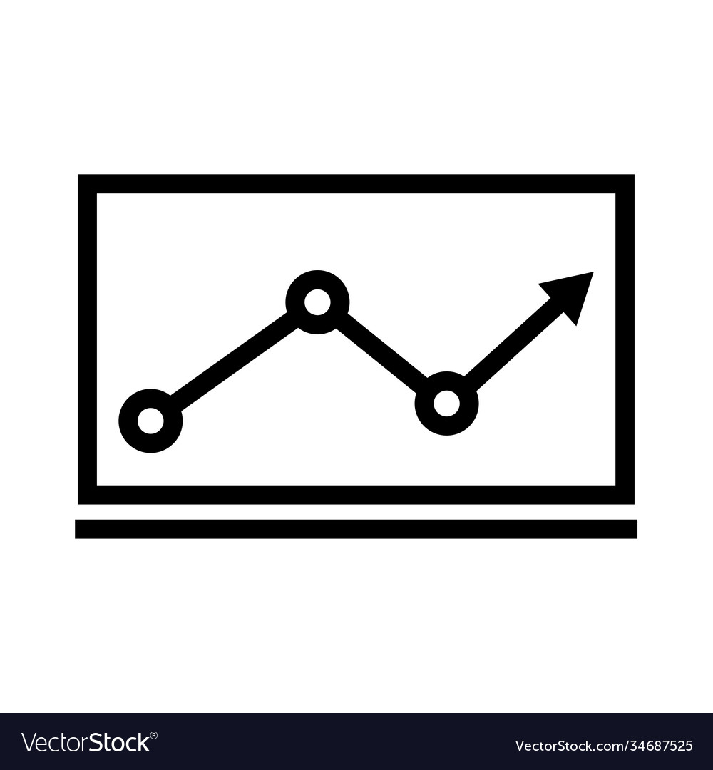 Line chart arrow go up bar graph style icon vector image Line chart arrow go up bar graph style icon
