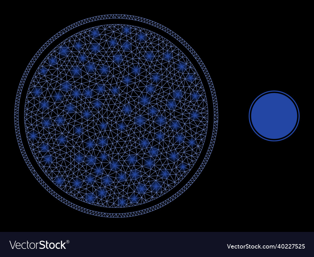 Mesh web round seal template with magic vector image Mesh web round seal template with magic