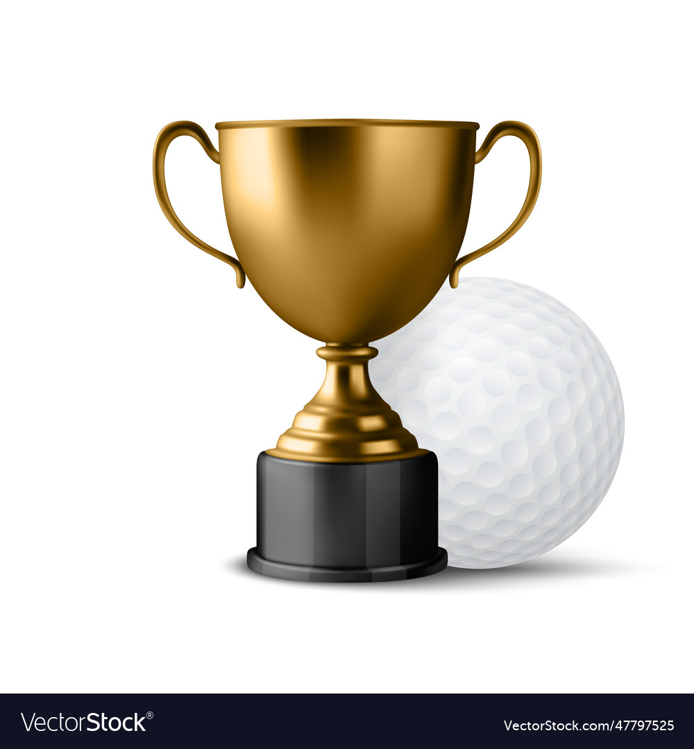 Realistic 3d golden champion cup icon Royalty Free Vector