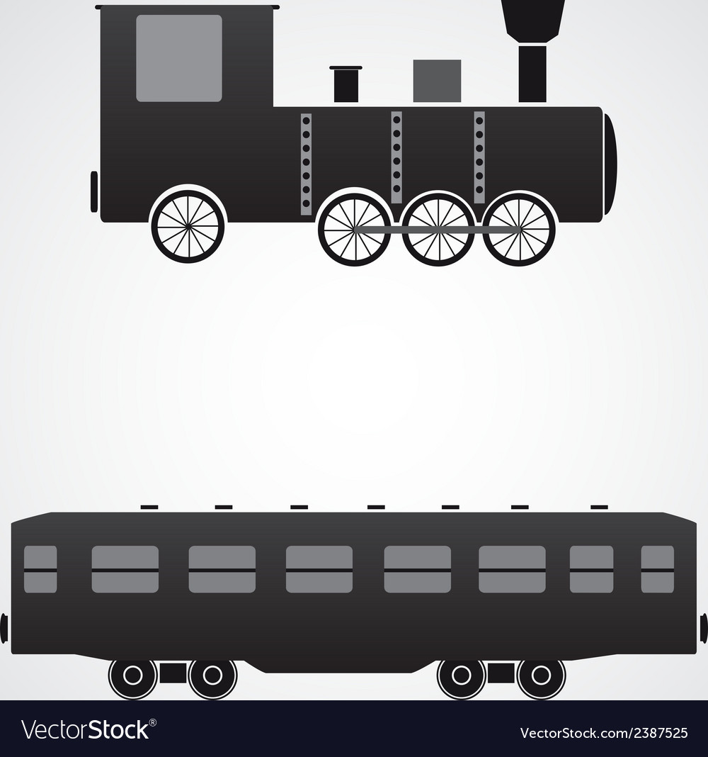 Train locomotive and wagon eps10