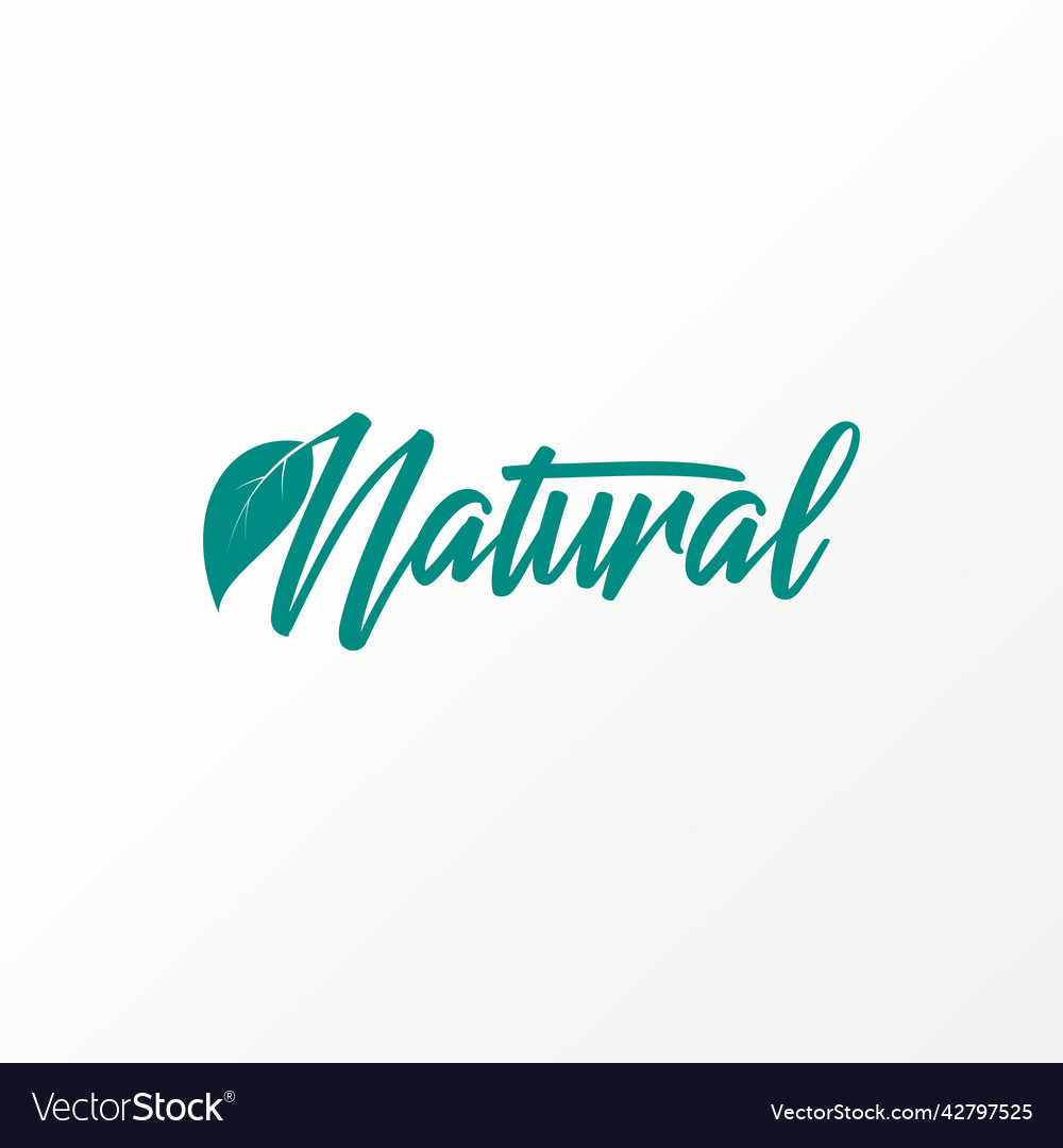 Unique writing natural handwritten font with leaf