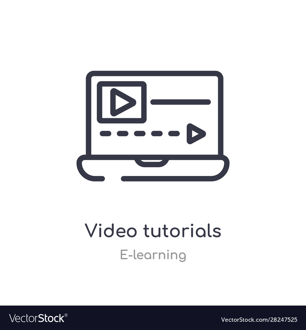 Video tutorials outline icon isolated line from