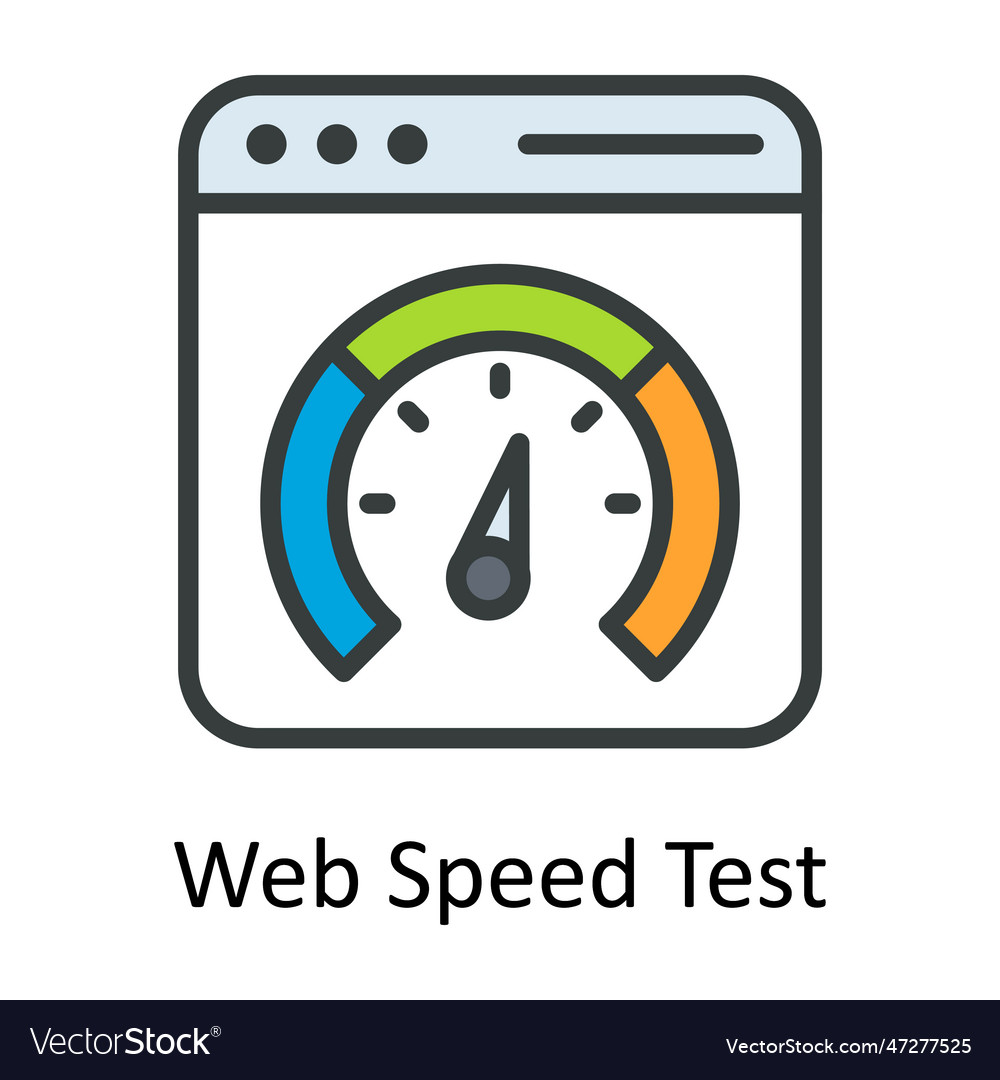 Web speed test fill outline icon design ill