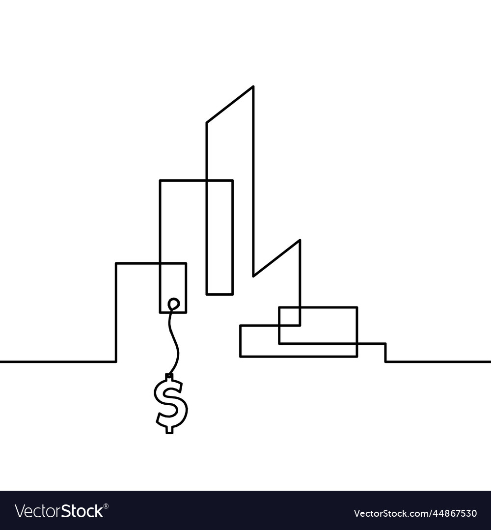 Abstract architecture with dollar as continuous Vector Image Abstract architecture with dollar as continuous