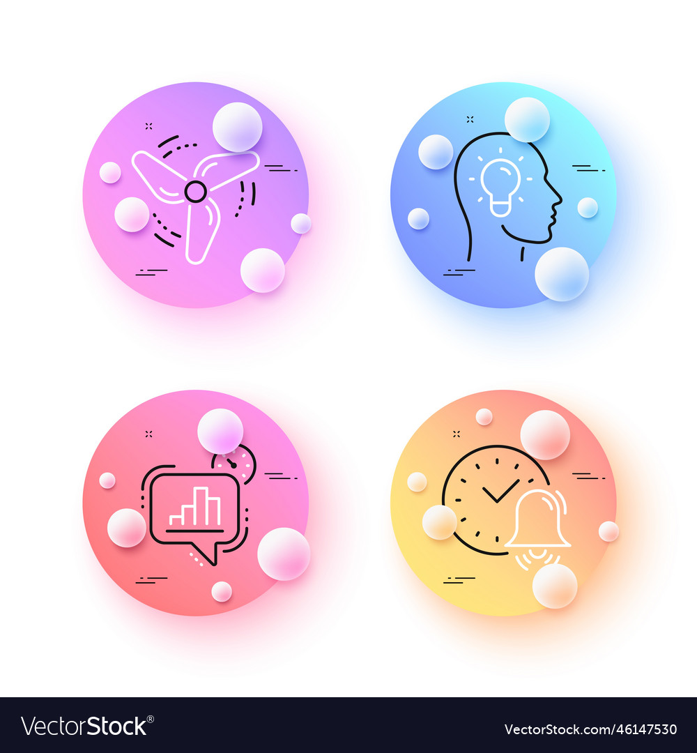 Alarm bell statistics timer and idea head minimal vector image Alarm bell statistics timer and idea head minimal