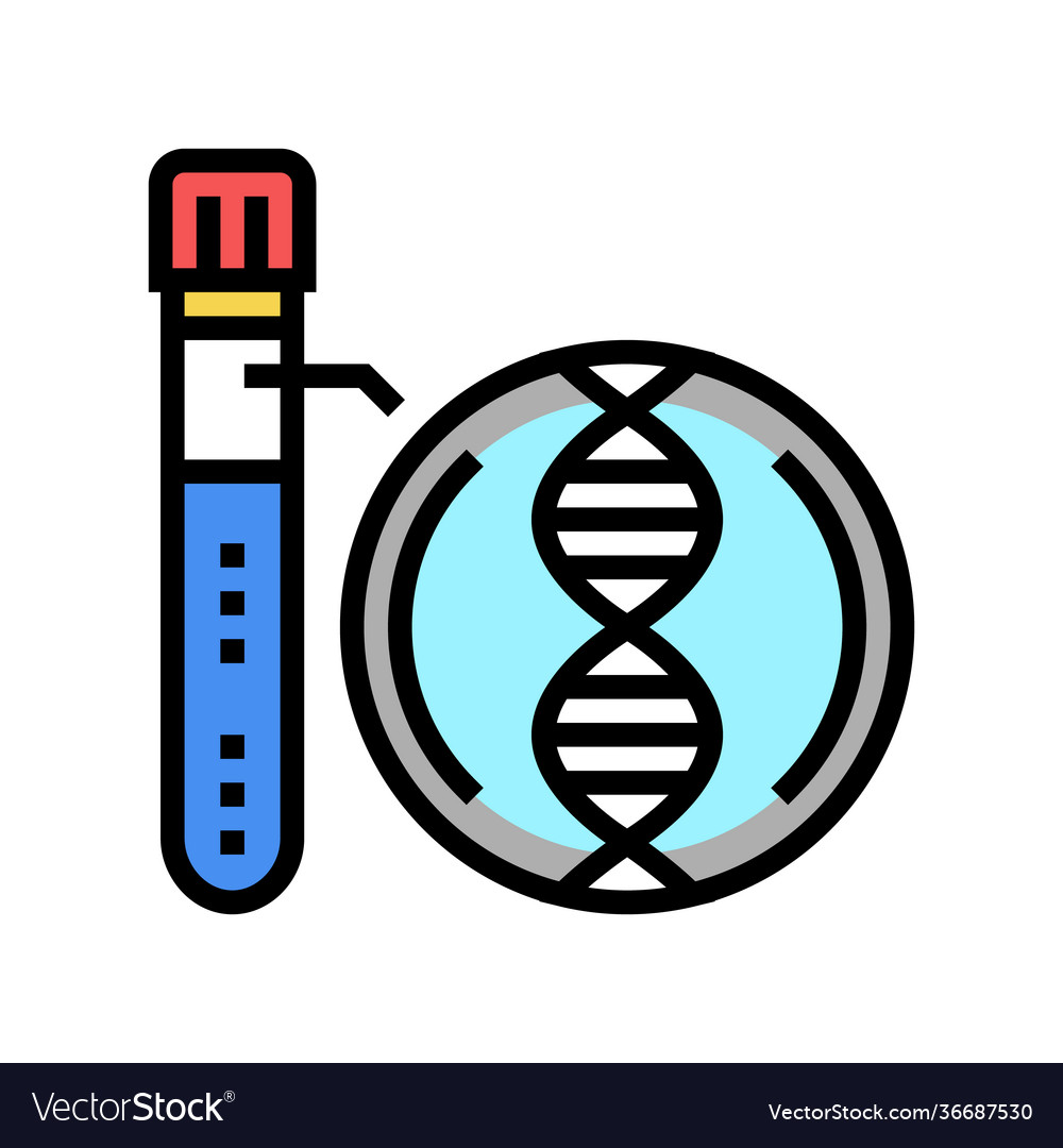 Analysis Flask Genetic Molecule Color Icon Vector Image Analysis Flask Genetic Molecule Color Icon Vector Image