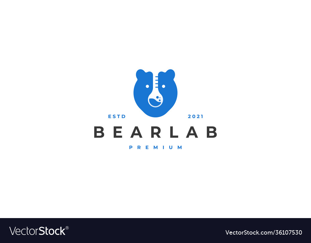 Bear laboratory logo symbol design Royalty Free Vector Image