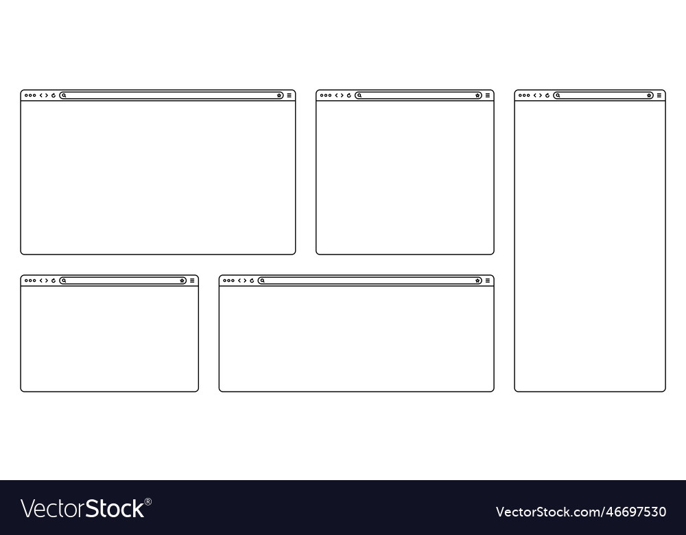 Blank web browser internet page window Royalty Free Vector