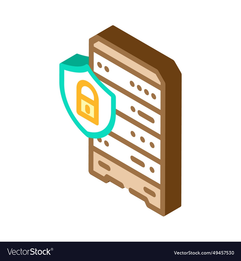 Data access control database isometric icon