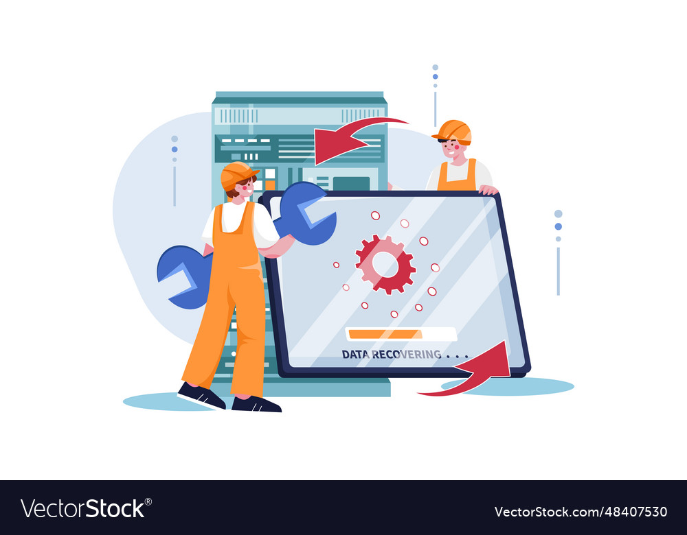 Data recovery server vector image Data recovery server