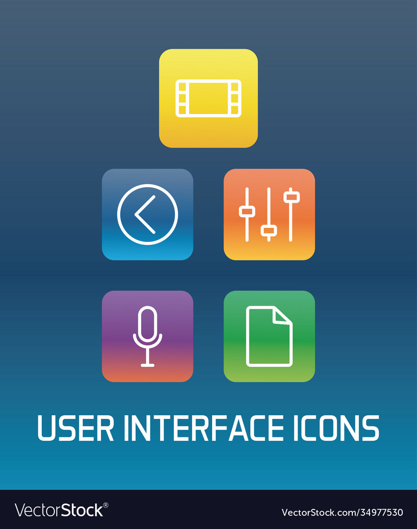 Four user interface set block gradient style