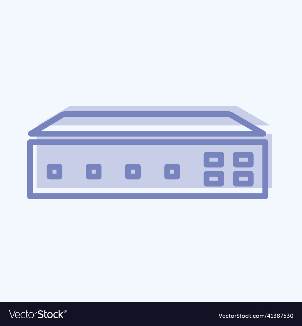 Icon networking switch - two tone stylesimple vector image Icon networking switch - two tone stylesimple
