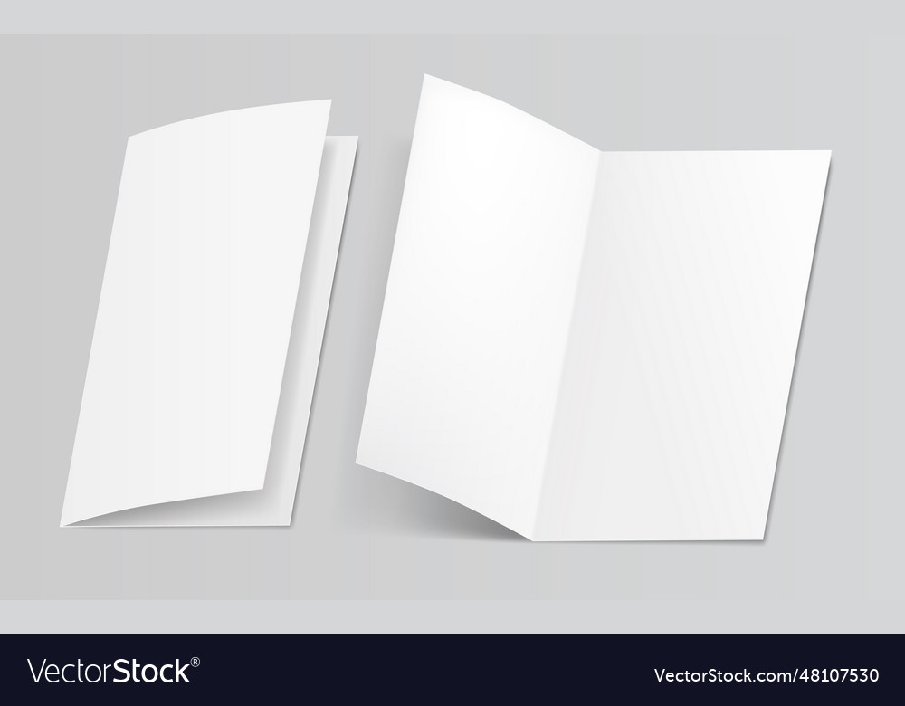Mock up of booklet isolated opened and closed