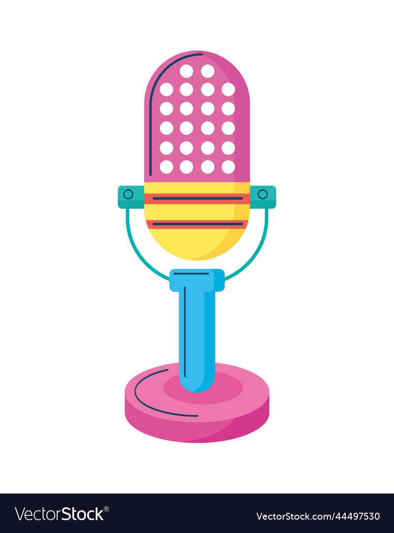 Old mic nineties retro style Royalty Free Vector Image