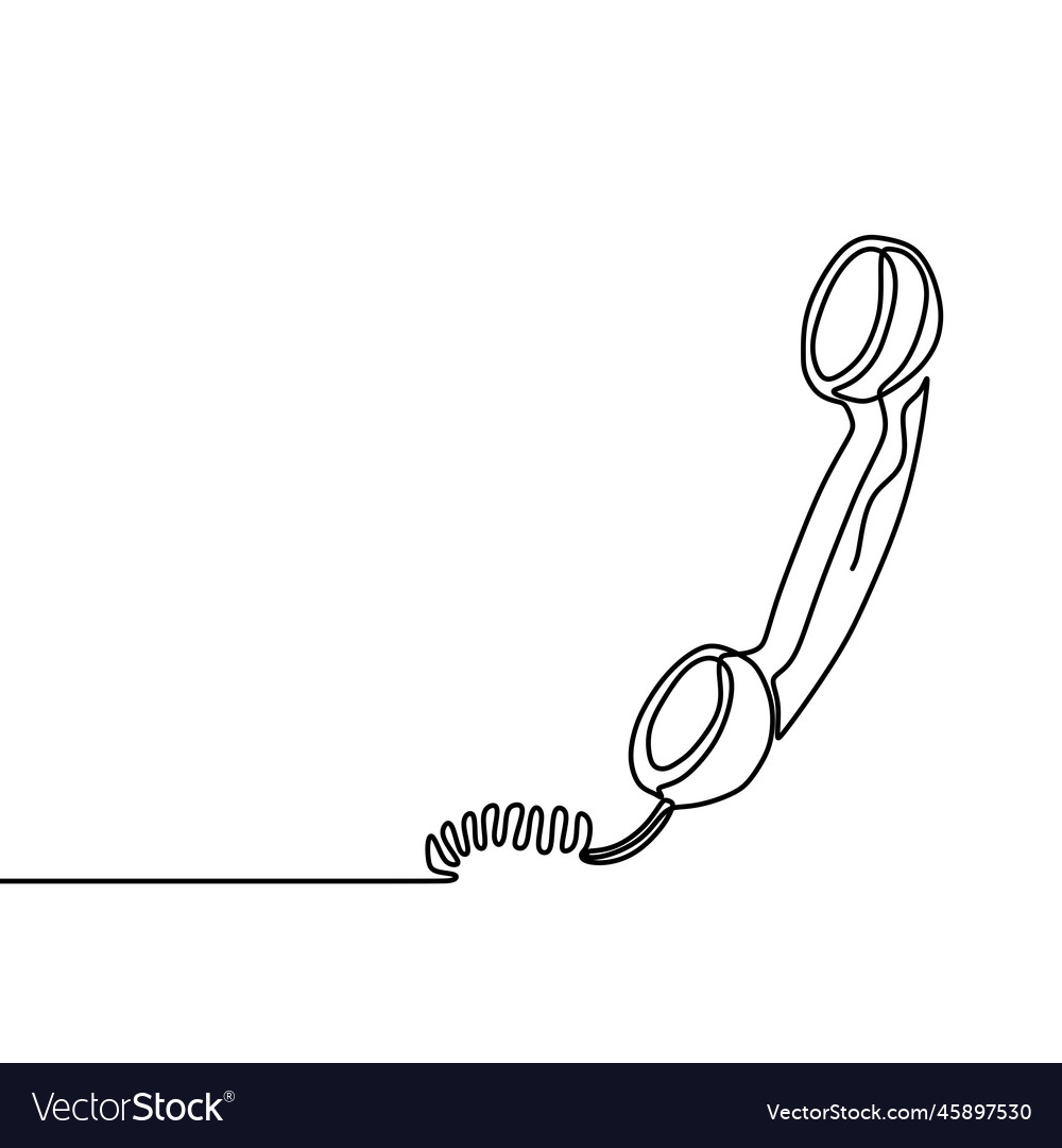 One line drawing of isolated object phone vector image One line drawing of isolated object phone