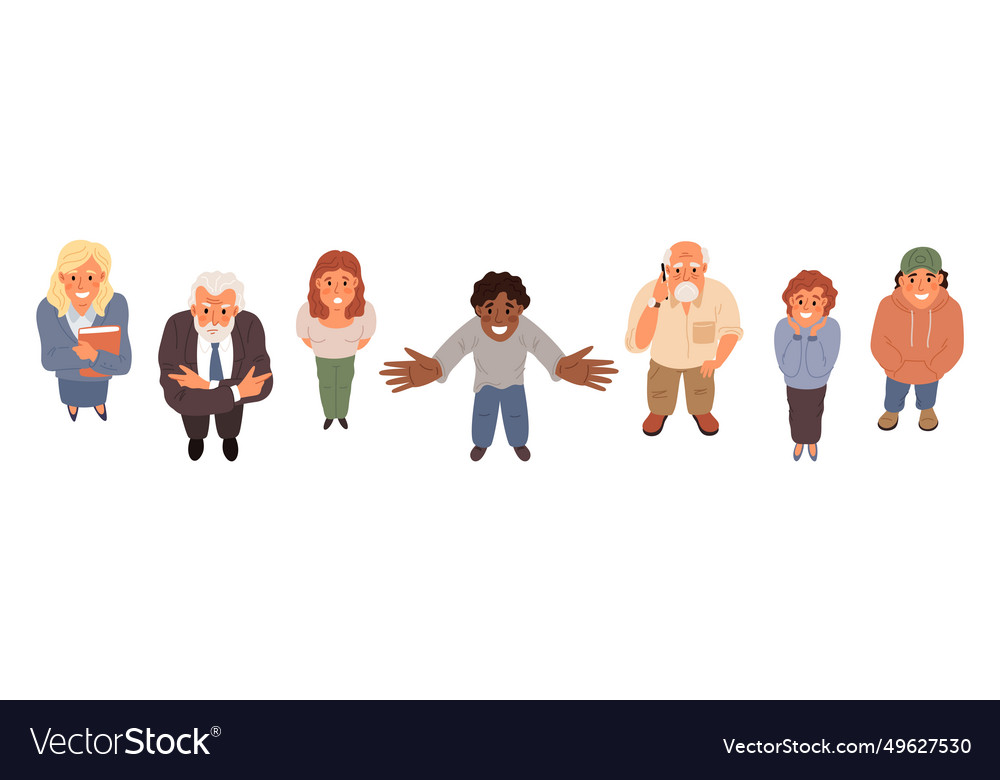 People looking up top view persons casual men vector image People looking up top view persons casual men