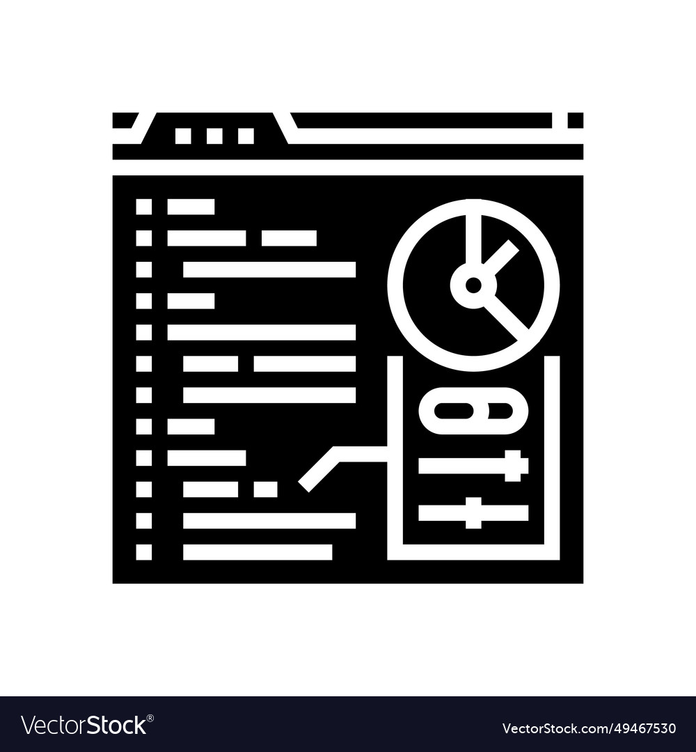 Performance optimization software glyph icon vector image Performance optimization software glyph icon
