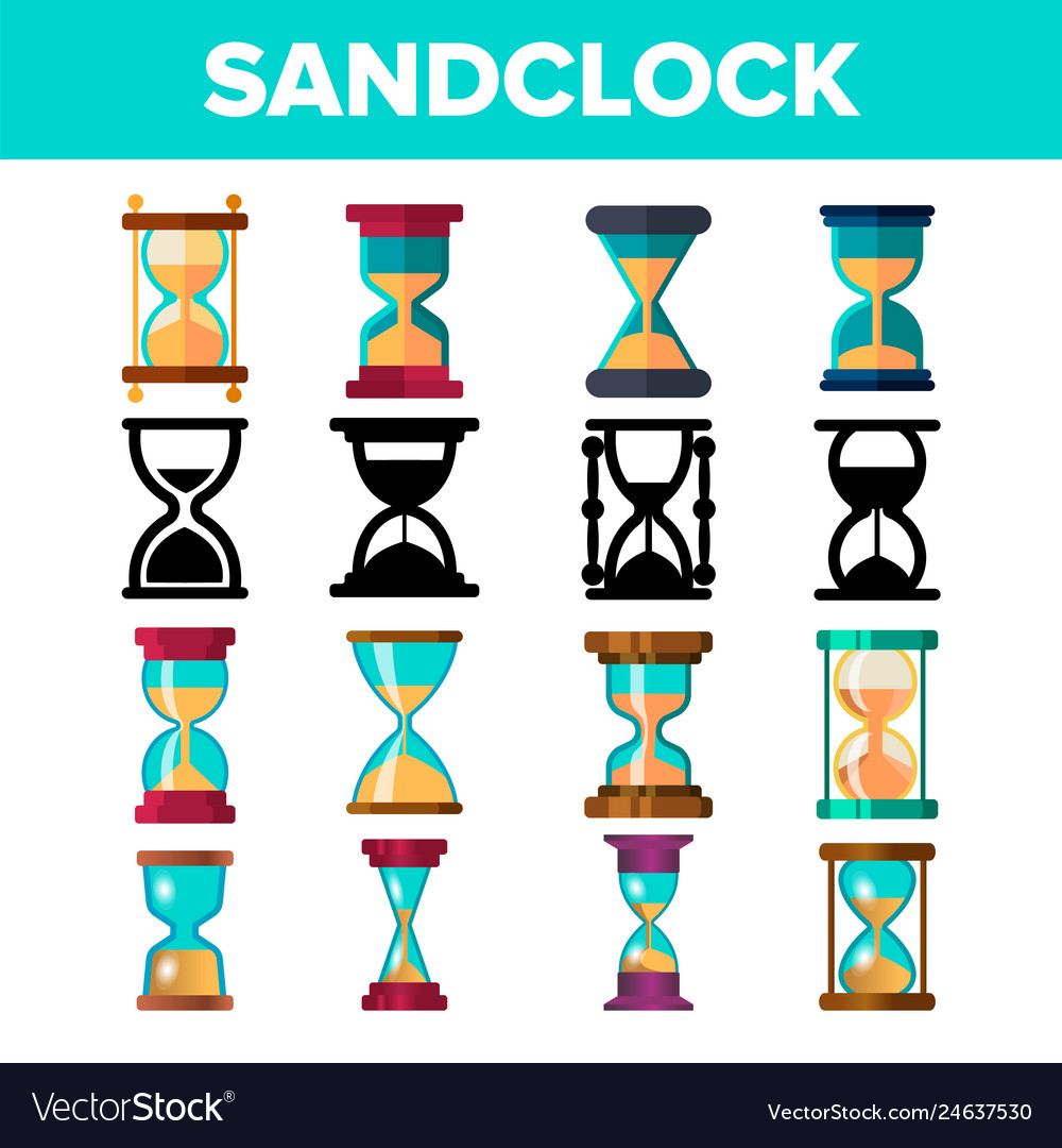Sandclock icon set timer symbol interval