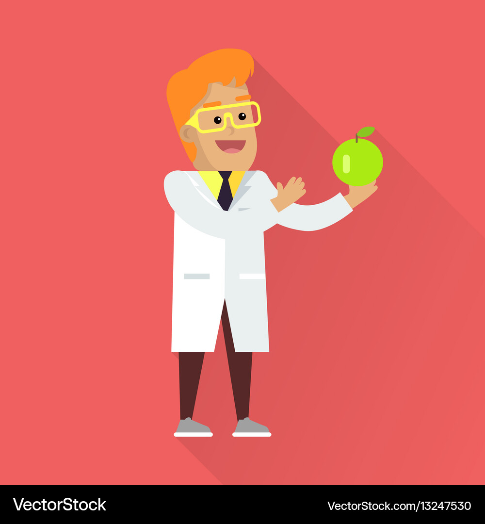 Scientist at work flat style Royalty Free Vector Image