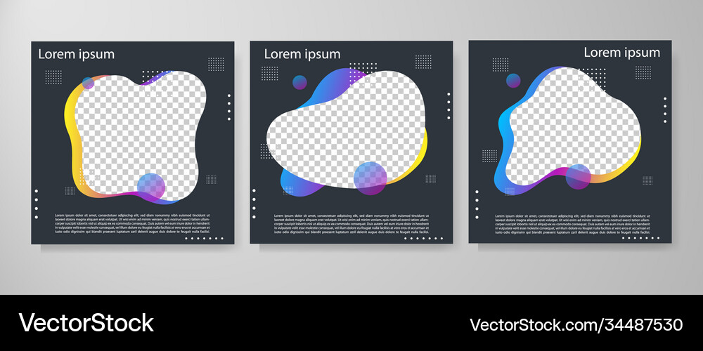 Set modern fluid background template Royalty Free Vector
