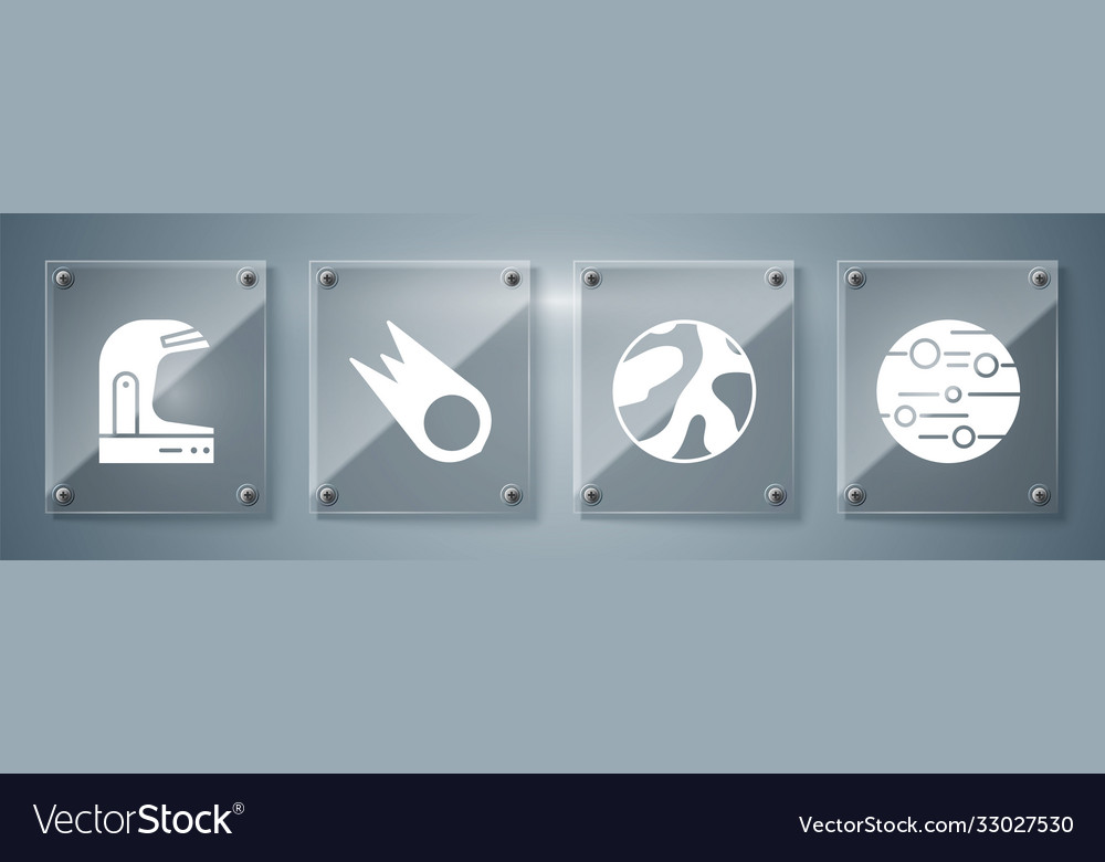 Set planet mars comet falling down fast Vector Image Set planet mars comet falling down fast