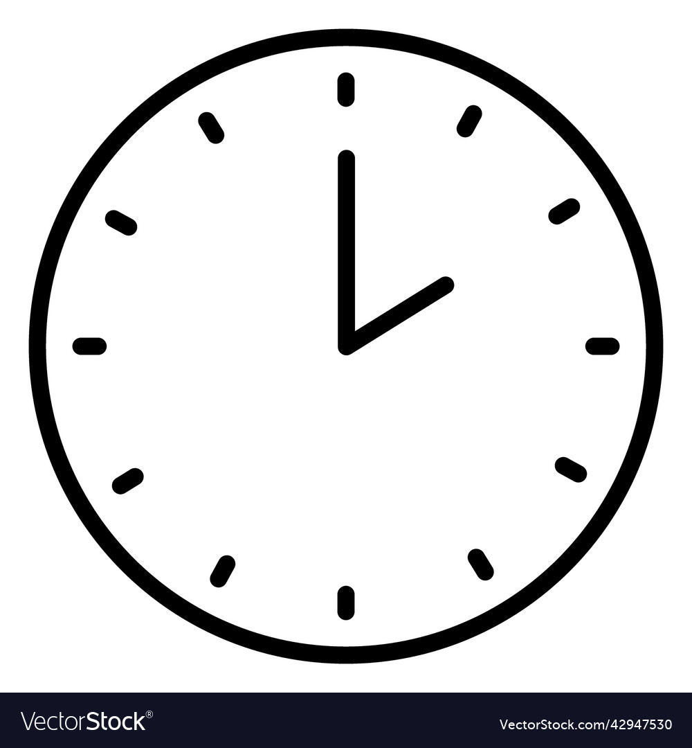 Simple analog clock stroke high quality vector image Simple analog clock stroke high quality