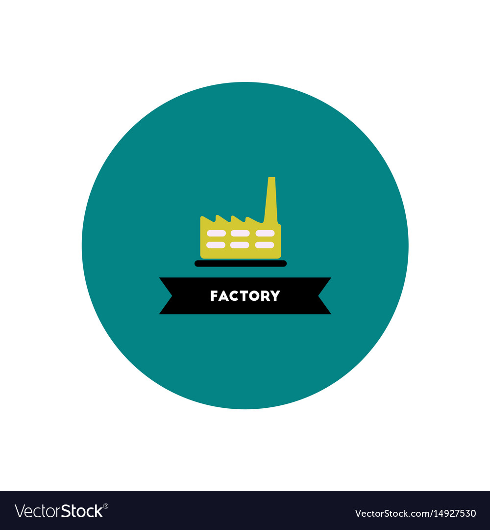 Stylish icon in color circle building factory