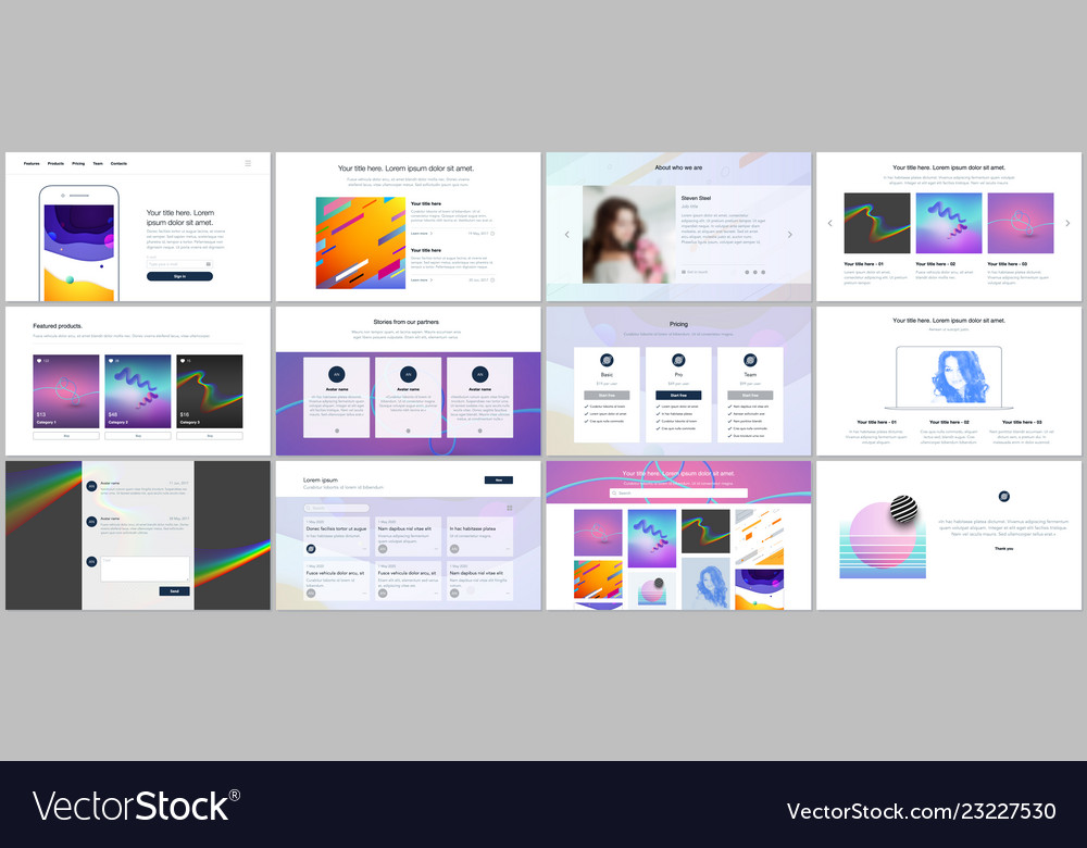 Templates for website design minimal Royalty Free Vector