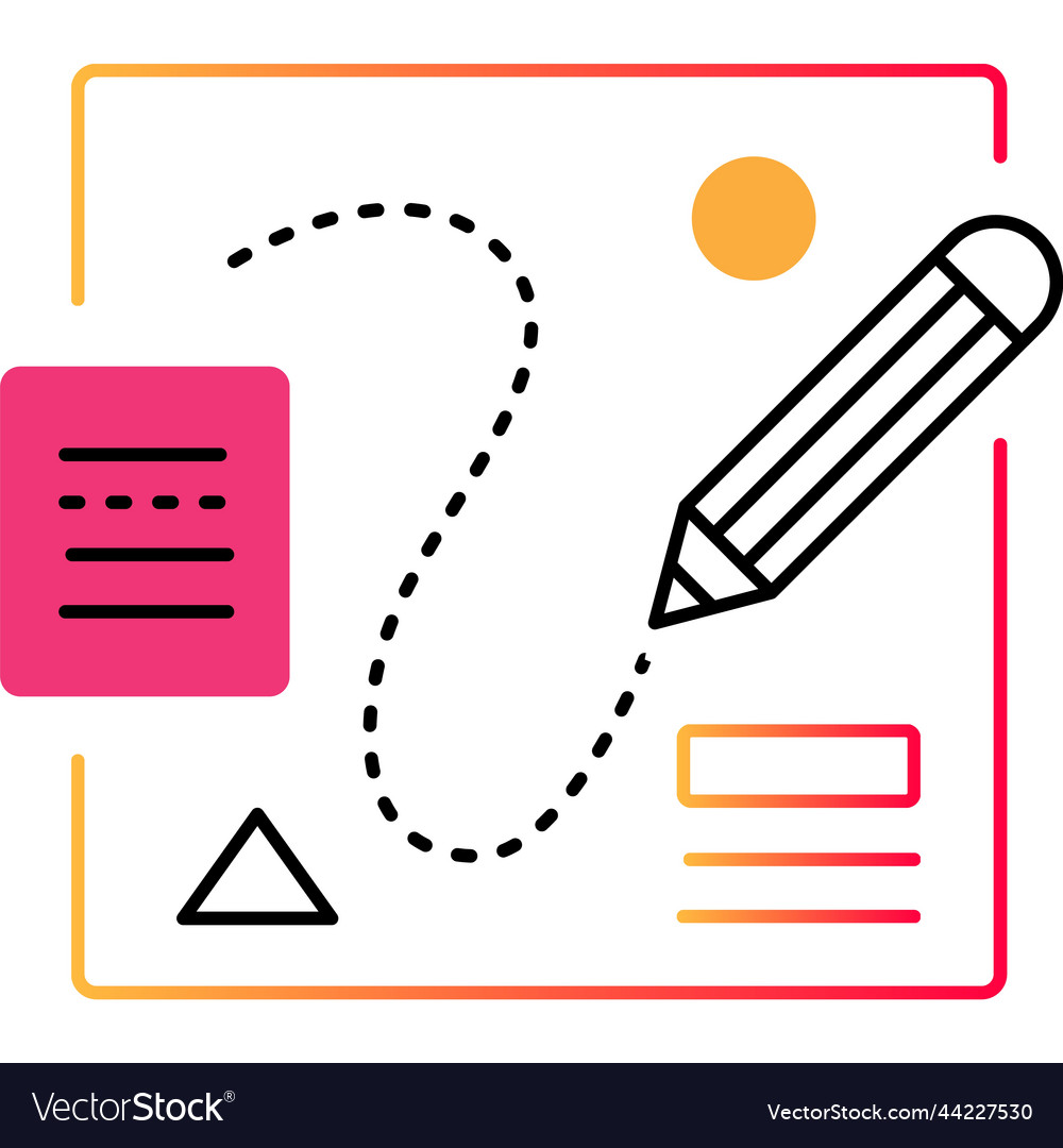 Web design outline icon sketching tool flat