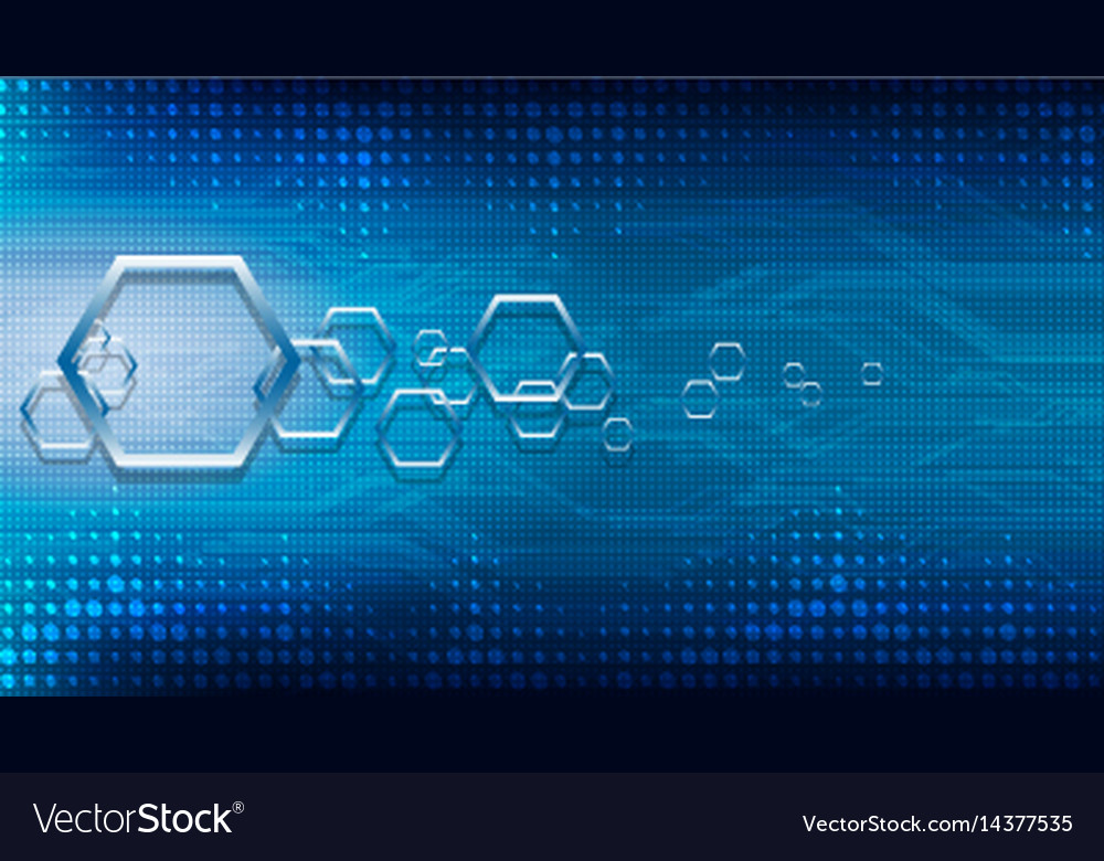 Abstract technological hexagon circuit background
