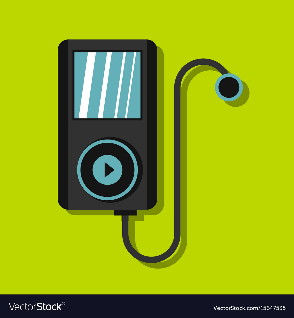 Audio player in flat style with shadow