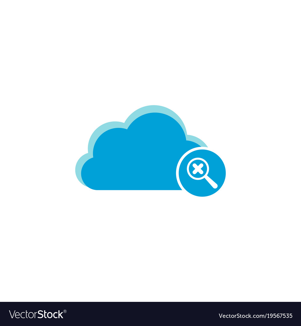 Cloud computing icon magnifier delete