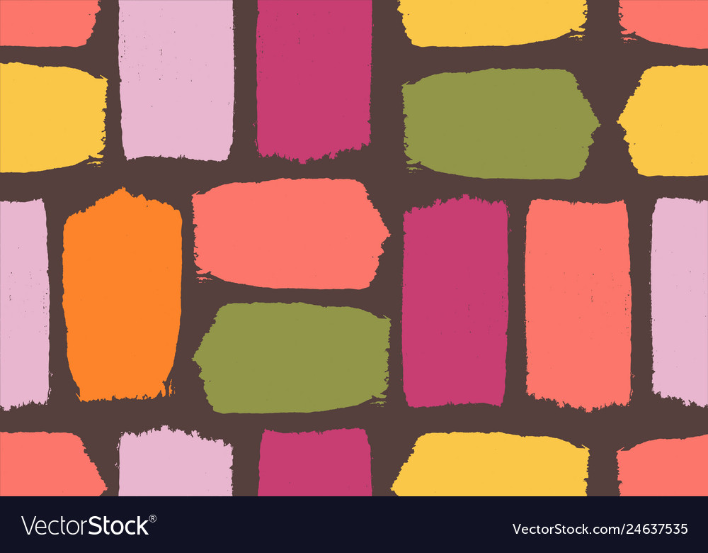 Colorful textured brush stroke seamless pattern