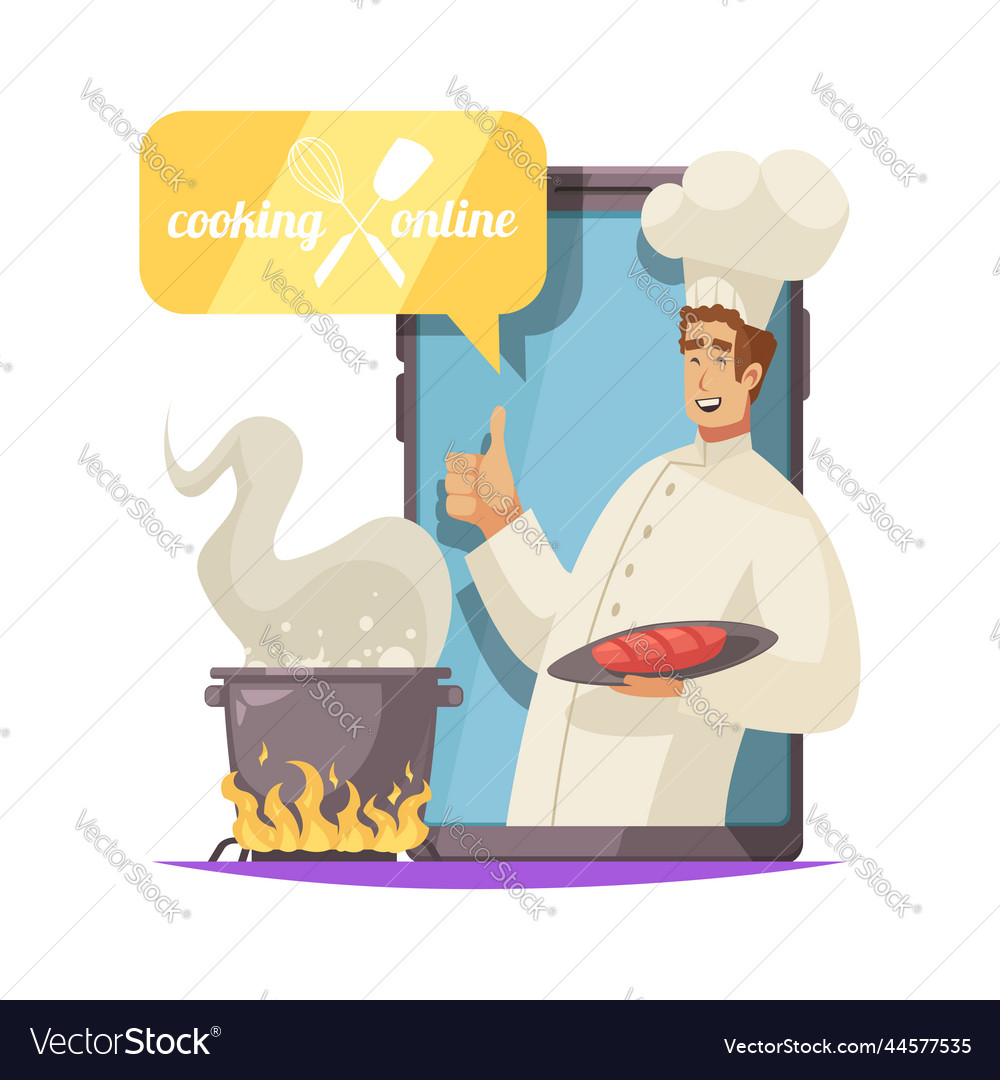 Cooking school concept Royalty Free Vector Image