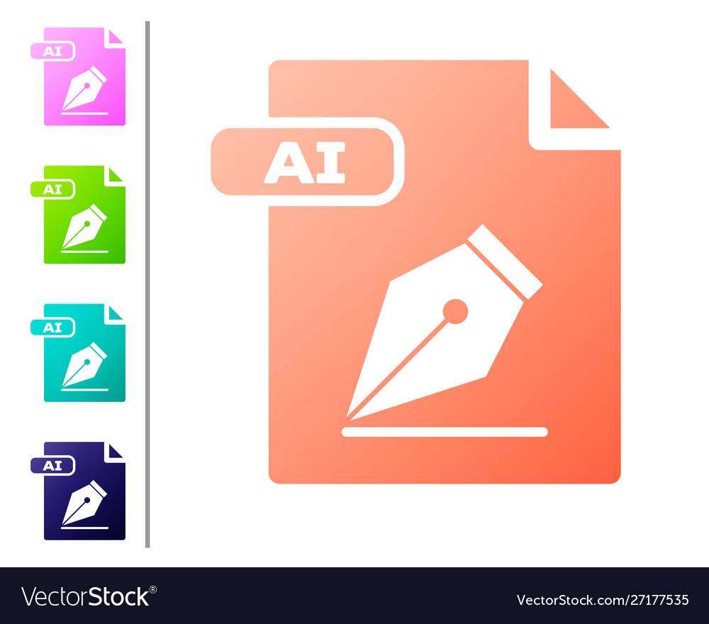 Coral ai file document download button icon vector image Coral ai file document download button icon